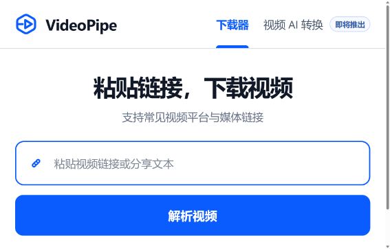 VideoPipe 视频链接输入和解析界面